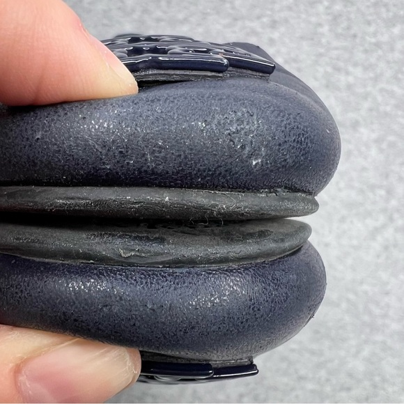 Tory Burch Powder Coated Melinda Ballet Flats Leather Perfect Navy Blue Size 8.5 - Picture 11 of 16